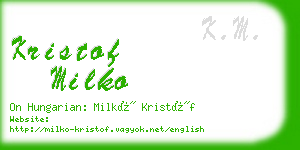 kristof milko business card